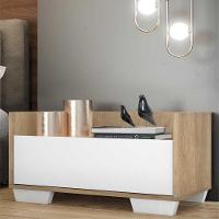 Kit Com 2 Mesas De Cabeceira 80Cm Multimóveis V4003 Rustic/Branca Rustic/Branco - 7