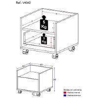 Mesa De Cabeceira 40Cm Com Rodízios Multimóveis V4042 Branca Branco