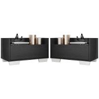 Kit Com 2 Mesas De Cabeceira 80Cm Multimóveis V4003 Preta/Branca Preto/Branco - 1