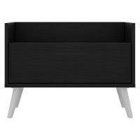 Kit Com 2 Mesas De Cabeceira 60Cm Retrô Multimóveis V3633 Preta/Branca Preto/Branco - 3