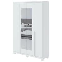 Guarda-roupa Solteiro Alonzo 4 Portas 2 Gavetas Com Espelho Branco Lopas - 2