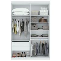 Guarda-roupa Solteiro Alonzo 4 Portas 2 Gavetas Com Espelho Branco Lopas - 3