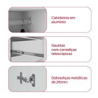 Guarda-roupa Solteiro Alonzo 4 Portas 2 Gavetas Com Espelho Branco Lopas - 5