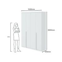 Guarda-roupa Solteiro Alonzo 4 Portas 2 Gavetas Com Espelho Branco Lopas - 6