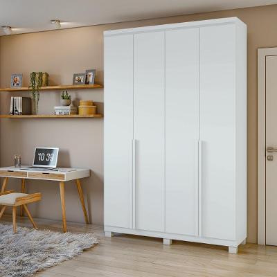 Guarda-roupa Solteiro Alonzo 4 Portas 2 Gavetas Branco Lopas