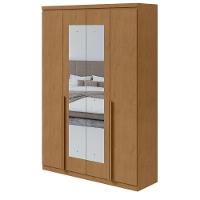 Guarda-roupa Solteiro Alonzo 4 Portas 2 Gavetas Com Espelho Amêndoa Clean Lopas - 3