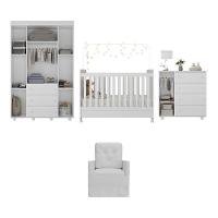 Quarto Completo Com Colchão E Poltrona De Amamentação Pimpolho Mp4097 Branco Branco - 3