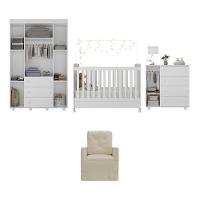 Quarto Completo Com Colchão E Poltrona De Amamentação Pimpolho Mp4091 Branco/Bege Branco/Bege - 3