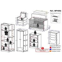 Quarto Completo Com Colchão E Poltrona De Amamentação João E Maria Mp4092 Branco/Cinza Branco/Cinza