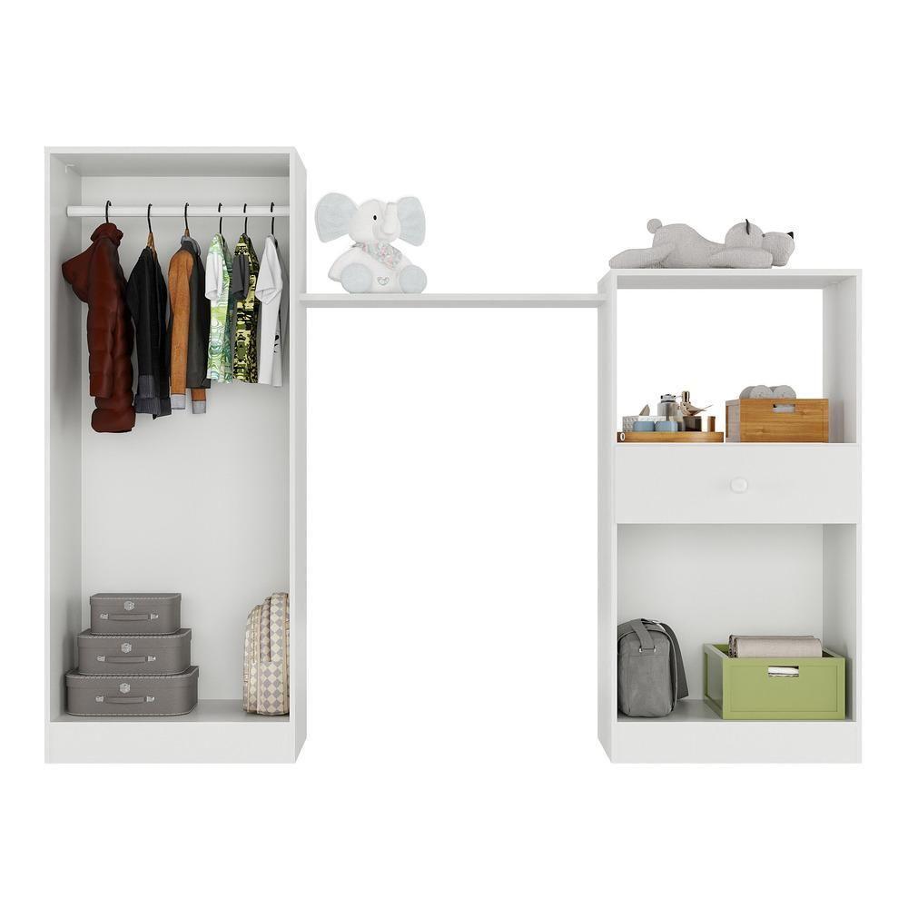 Quarto Infantil Com Berço-cômoda Laura Branco/azul - 3