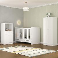 Quarto Infantil Com Berço 4 Em 1 Branco - 2