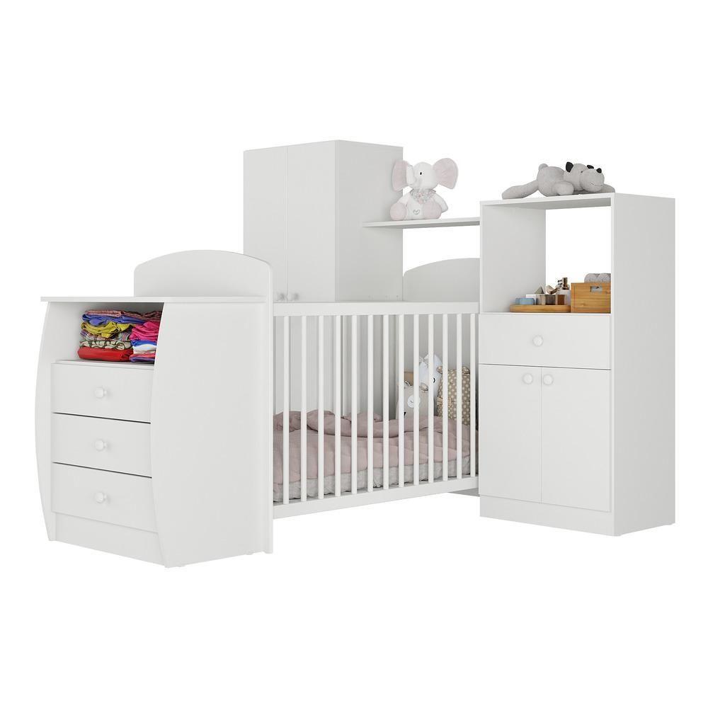 Quarto Infantil Com Berço-cômoda Laura Branco - 2