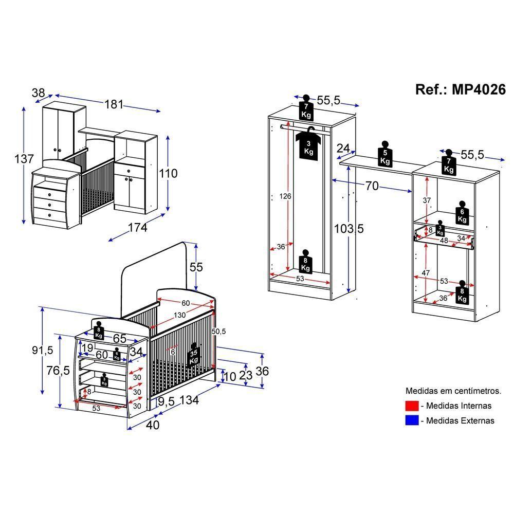 Quarto Infantil Com Berço-cômoda Laura Branco - 5