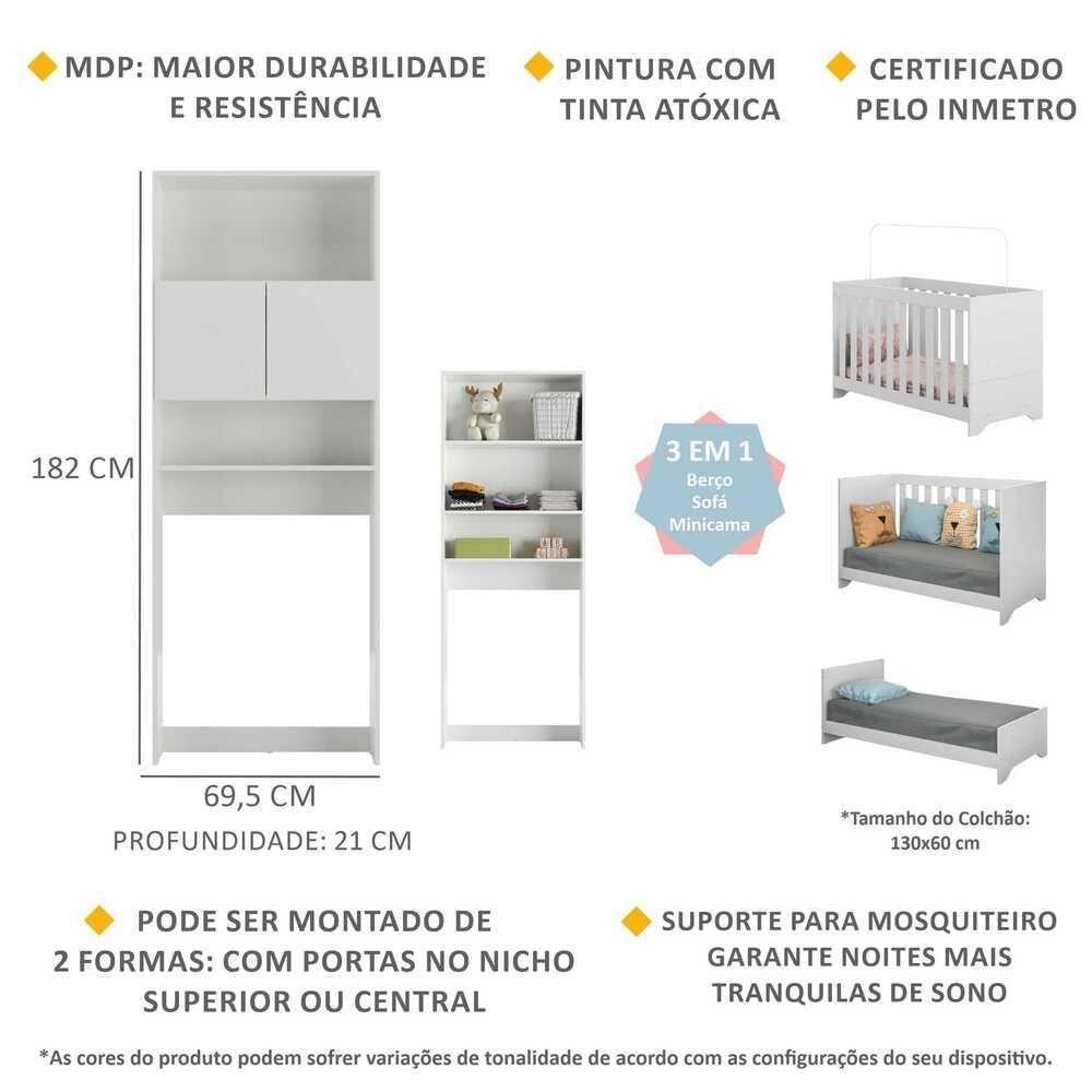 Quarto Infantil Com Berço 3x1 Nina - 5