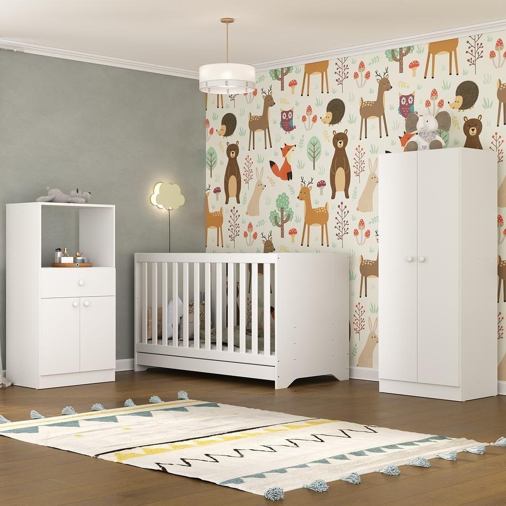 Quarto Infantil Com Berço 3 Em 1 Luíza Branco - 8