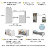 Quarto Infantil Com Berço 3 Em 1 Luíza Branco - 7