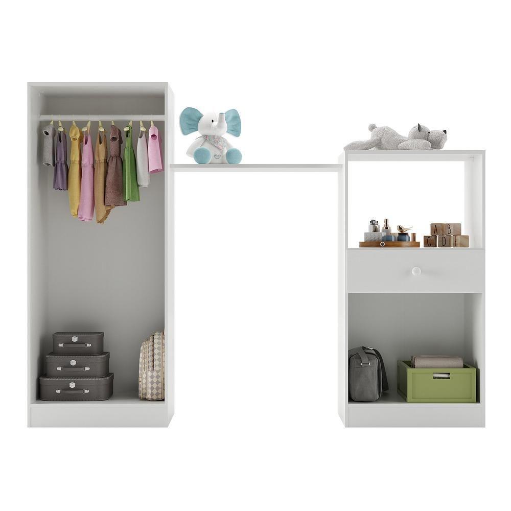 Quarto De Bebê Completo Berço/guarda-roupa/cômoda Fg2869 Branco - 4