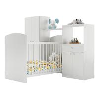 Quarto De Bebê Completo Berço/guarda-roupa/cômoda Fg2869 Branco - 8