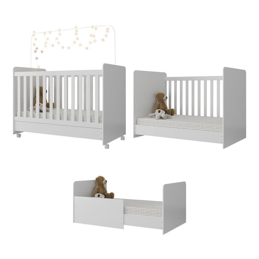 Quarto Completo Com Poltrona De Amamentação E Puff Pimpolho Mp4079 Branco/Bege Branco/Bege - 5