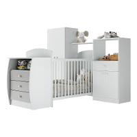 Quarto Infantil Com Berço-cômoda Laura Branco/cinza - 1