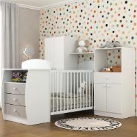 Quarto Infantil Com Berço-cômoda Laura Branco/cinza - 3