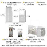 Quarto Infantil Com Berço-cômoda Laura Branco/cinza - 7