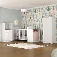 Quarto Infantil Com Berço-cômoda Laura Branco/rosa - 7