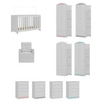 Quarto Infantil Completo Com Poltrona De Amamentação Mp4074 Branco Branco - 2