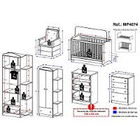 Quarto Infantil Completo Com Poltrona De Amamentação Mp4074 Branco Branco