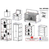 Quarto Infantil Completo Com Poltrona De Amamentação E Puff Mp4080 Branco/Bege Branco/Bege