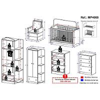 Quarto Infantil Completo Com Poltrona De Amamentação Mp4068 Branco/Bege Branco/Bege