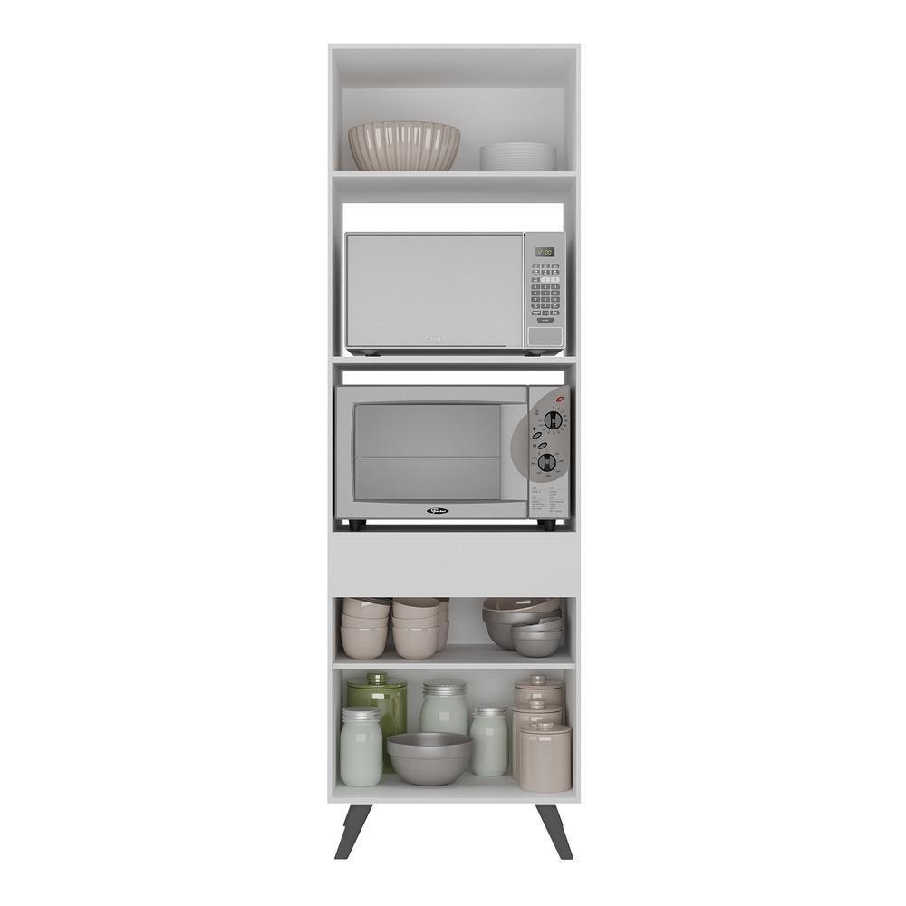 Paneleiro 2 Portas Para Forno E Microondas Branco/preto - 3