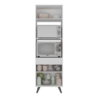 Paneleiro 2 Portas Para Forno E Microondas Branco/preto - 3