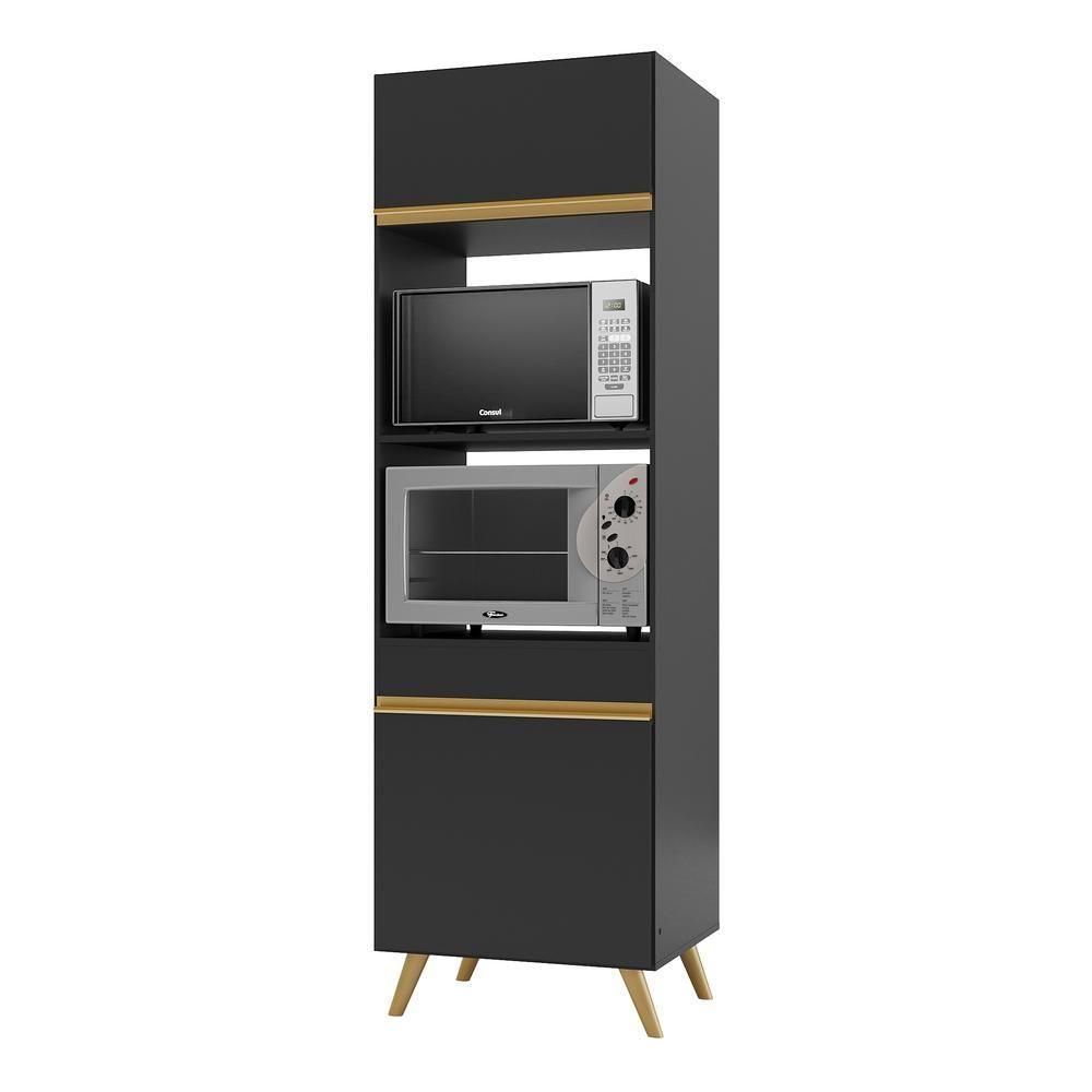 Paneleiro 2 Portas Para Forno E Microondas Veneza Gb Fg3679 Preto - 4