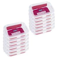 Kit 12 Potes Hermético Marmita De Vidro Retangular 640ml Mor - 1