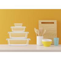 Kit 12 Potes Hermético Marmita De Vidro Retangular 640ml Mor - 9