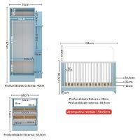 Jogo De Quarto Infantil Com Colchão Incluso Trevalla Móveis Pom Pom - Azul-branco Azul-branco - 10