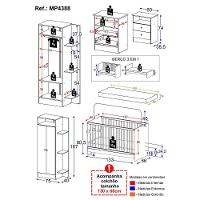 Jogo De Quarto Infantil Com Colchão Incluso Trevalla Móveis Pom Pom - Madeirado-branco Madeirado-branco