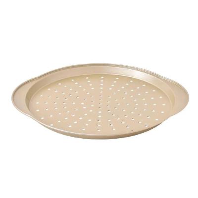 Forma De Pizza Redonda Aço Carbono Kenya Dourada 37cm