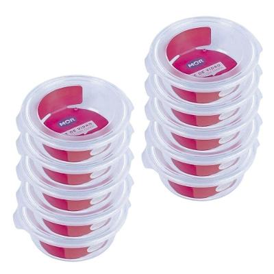 Kit 10 Potes Hermético Marmita De Vidro Redondo 620ml Mor