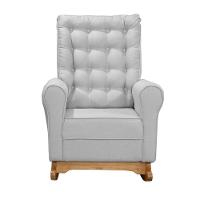 Poltrona De Amamentação Paris Balanço + Puff - Élpis Móveis Linho Cinza - 3