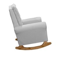 Poltrona De Amamentação Paris Balanço + Puff - Élpis Móveis Linho Cinza