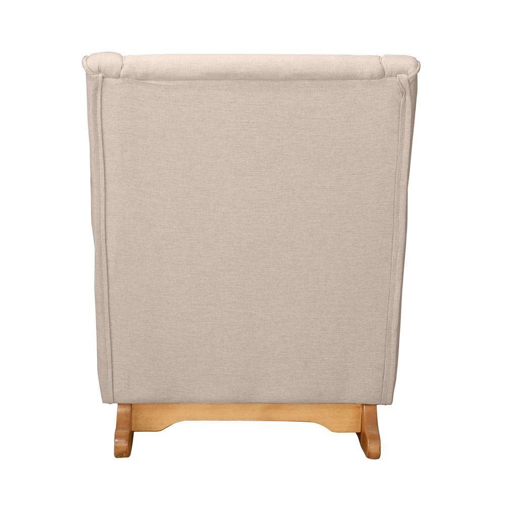 Poltrona De Amamentação Aquila Balanço + Puff - Élpis Móveis Linho Bege - 3