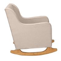 Poltrona De Amamentação Aquila Balanço + Puff - Élpis Móveis Linho Bege