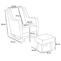 Poltrona De Amamentação Aquila Balanço + Puff - Élpis Móveis Linho Bege - 5