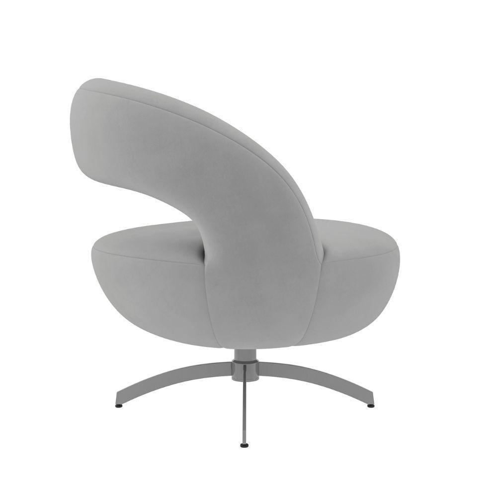 Poltrona Giostra Base Giratória Em Alumínio - Élpis Móveis Azul - 6