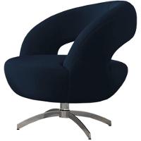 Poltrona Giostra Base Giratória Em Alumínio - Élpis Móveis Azul