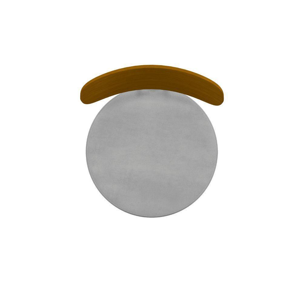 Poltrona Redonda Moncler Com Encosto De Madeira - Élpis Móveis Azul - 6