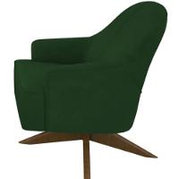 Poltrona Toscana Base Giratória Em Madeira Tingida - Élpis Móveis Verde