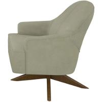 Poltrona Toscana Base Giratória Em Madeira Tingida - Élpis Móveis Cinza - 5